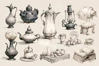 draw product or object to pencil sketch from photo