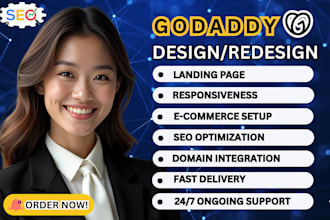 design godaddy website, godaddy redesign, godaddy SEO, godaddy builder