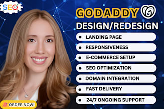 design godaddy website, godaddy redesign, godaddy SEO, godaddy builder