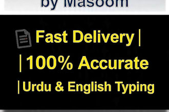 do fast data entry and urdu english social media post design