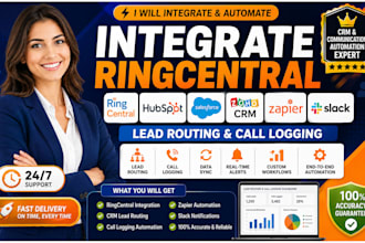 ringcentral hubspot salesforce zoho CRM zapier slack lead routing call logging