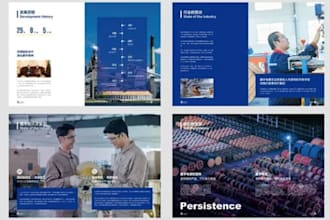 design corporate sales brochure, marketing booklet for manufacturing company