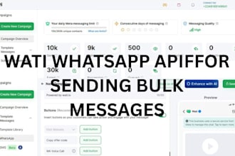 setup wati whatsapp API whatsapp mass dm marketing bulk messages daily outreach