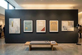 design modern minimalist theater, play posters and artwork