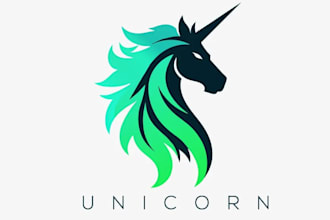 design abstract style unicorn logo for business and company