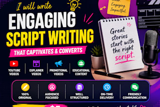 write engaging youtube video scripts and storytelling scripts