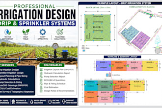 design agricultural irrigation systems for farms, orchards and landscapes