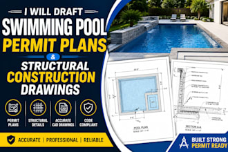 draft swimming pool permit plans and structural construction drawings