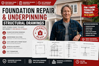 design foundation repair underpinning structural drawings foundation plan
