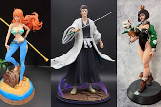 3d print and paint anime figure 3d model miniature diorama statues resin print