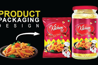 create premium pouch and food packaging logo design