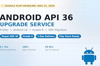 upgrade your flutter app to android API 36 sdk 16 and gradle 9