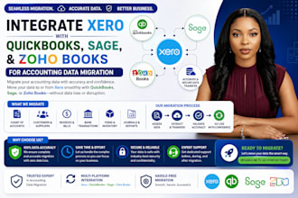integrate xero with qickbooks sage and zohobooks for accounting data migration