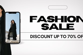 design fashion sale banner and social media post