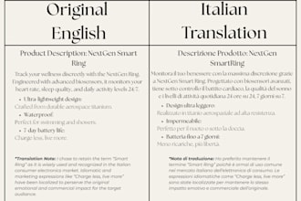 translate english to italian manually