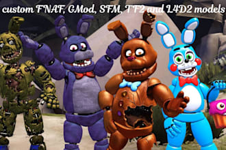 create, port, convert custom fnaf, gmod, sfm, l4d2, mmd, tf2 workshop model