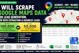 scrape google map data for lead generation, b2b data extraction