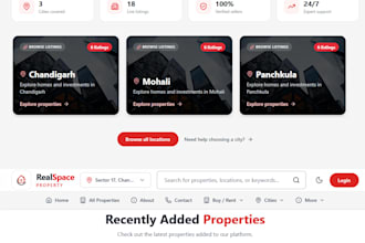 design and develop a modern responsive real estate website