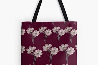 create custom botanical pattern design for tote bags and accessories