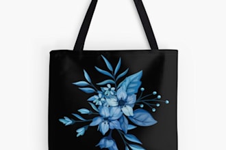 create custom botanical pattern design for tote bags and accessories