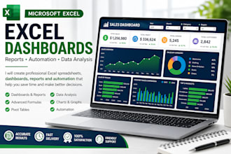 do microsoft excel spreadsheets, dashboards, formulas, charts and automat