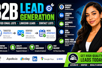 do b2b lead generation, verified email list building and linkedin leads