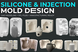 design silicone injection mold resin mold casting 3d cad model 3d printing stl
