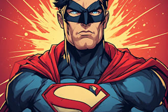 design an amazing superhero pop art