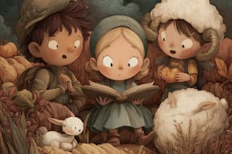 illustrate a childrens book series with magical art