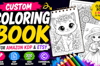 design custom coloring book pages for amazon KDP and etsy