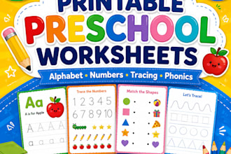 design printable preschool and kindergarten worksheets