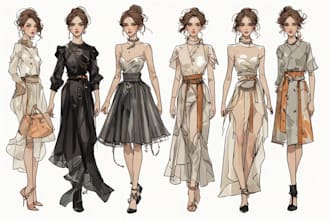 make women fashion design sketches or fashion illustration