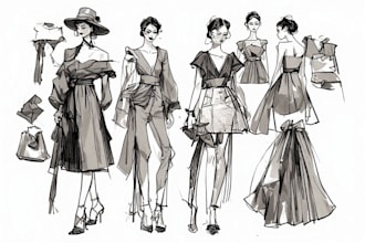 create a professional fashion design portfolio or collection