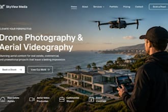 design wix drone photography website aerial drone videography website