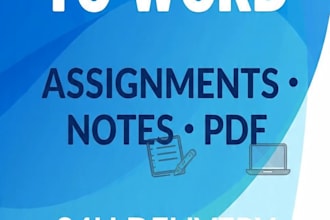 type handwritten notes, assignments, PDF to word