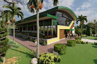 renew 3d indoor tennis, sport arena, site planning, badminton court render