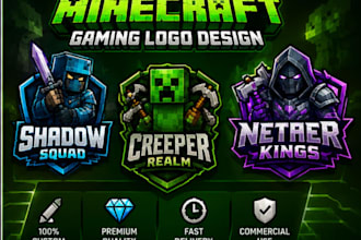 create custom minecraft skins and minecraft gaming logo design