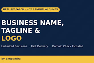 create brand names, tagline, and logo for your business