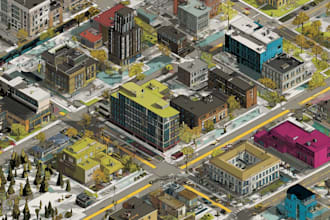 create a vector cartoon or flat style map