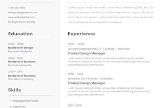 design a professional modern CV and resume for job seekers