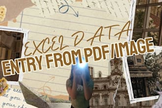 do data entry, PDF to excel conversion, and copy paste work