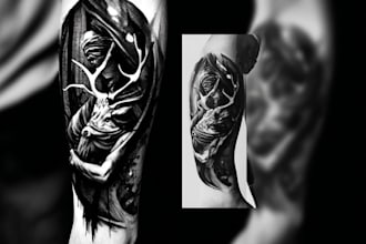 design professional japanese, asian style tattoo design