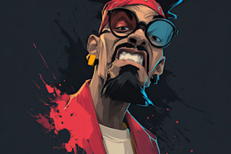 design amazing vector clip art portrait illustration
