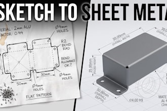 design sheet metal parts, enclosures, and dxf flat patterns