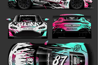 design professional racing car and sports car wrap