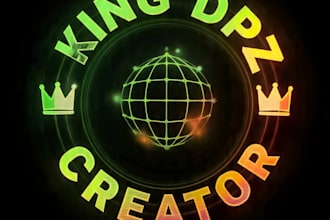 design premium king attitude name dp logo with neon glow