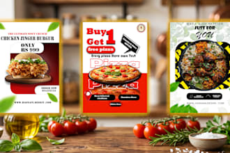 impressive food social media post, poster ,restaurent