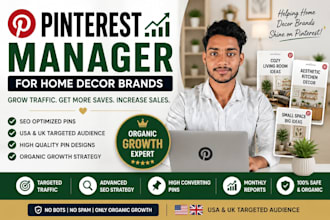 be your pinterest manager for home decor brands