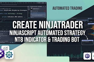 create ninjatrader ninjascript automated strategy, nt8 indicator and trading bot