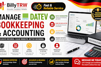 manage datev bookkeeping accounting bank reconciliation finance reports
